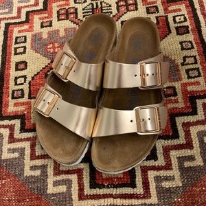 Rose gold Birkenstock’s 38s